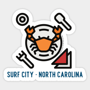 Surf City North Carolina Crab Boil Sticker